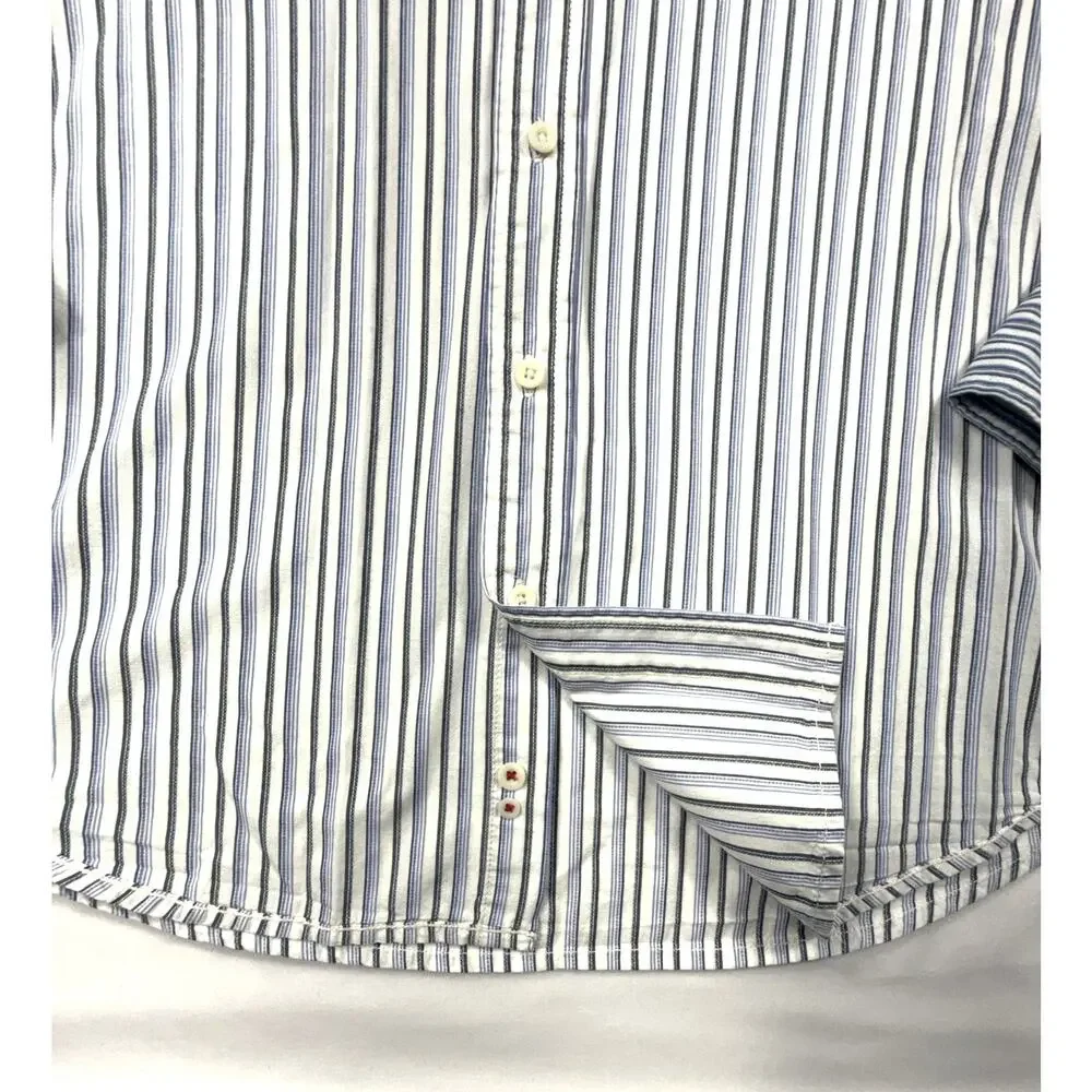 LEVI'S Multi Striped men's Floral Graphic Long Sleeve Cotton Shirt Sz L - Picture 10 of 13